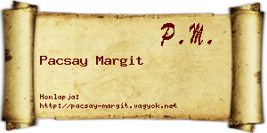 Pacsay Margit névjegykártya